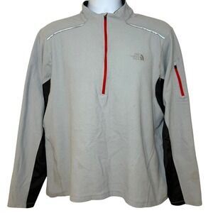 The North Face Mens XL Gray Fleece Pullover 1/4 Zip Long Sleeve Jacket